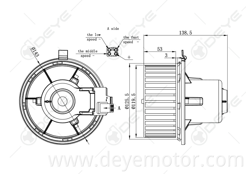 4798680 blower motor high rpm for CHRYSLER TOWN COUNTRY DODGE PLYMOUTH VOYAGER